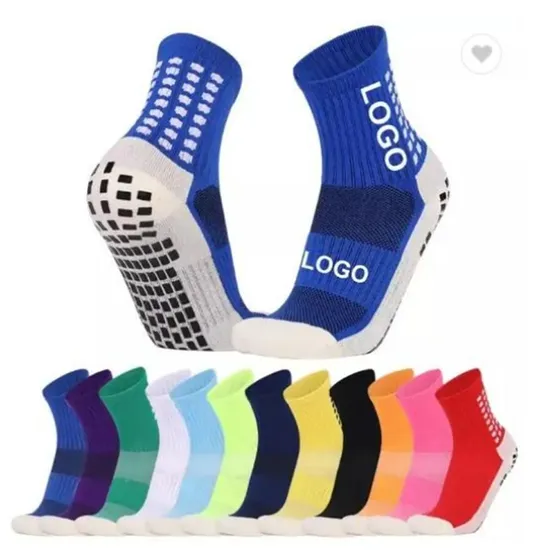 Custom Men Soccer Socks Crew Football Grip Sports Rubber Socks Anti Slip