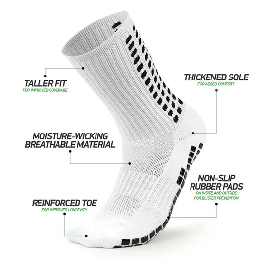 Custom Sports Soccer Support Free Grips Design Athletic for Football Non Slip Anti-Slip Grip Crew Sock Custom Logo