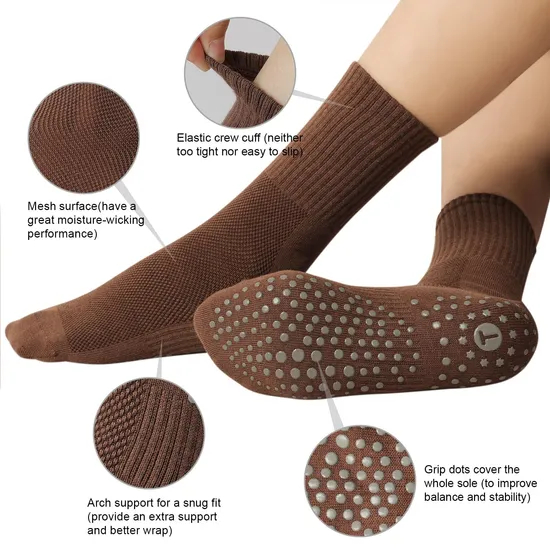Custom Logo Anti Slip Grip Socks with Your Own Design for Pilates and Yoga