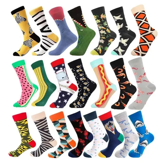 Wholesale Custom Unisex Cotton Socks Stylish Full Printing Autumn Socks