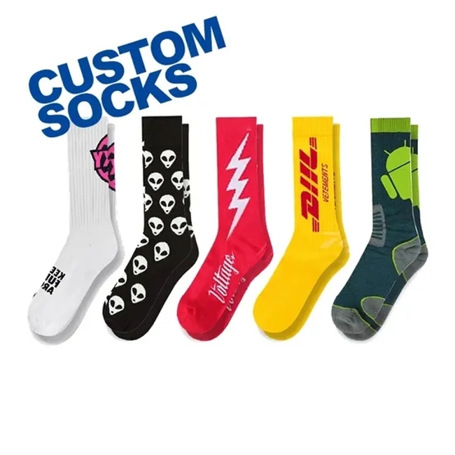 Factory High Quality Jacquard Knitted Letter Wholesale Crew Cotton Socks Sports Custom Socks Men