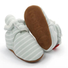 Newborn Whole Cotton Fabric Striped Print Infant Indoor Boy Girl Shoes Booties Crib Floor Baby Socks