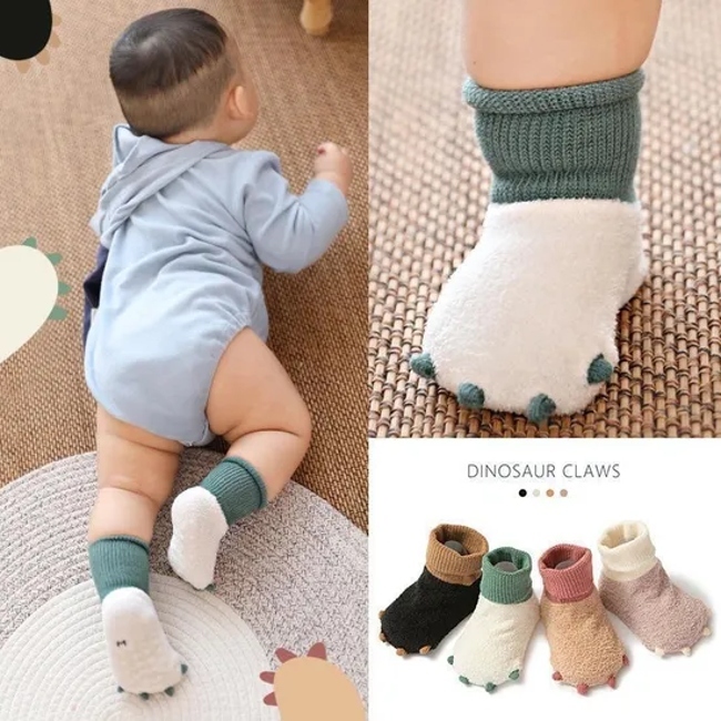 Three Dimensional Non Slip Floor Socks Reinforced Warm Children Baby Shoes and Socks