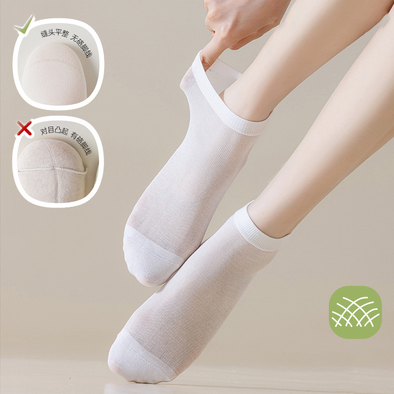 custom printing Women Socks Silk Spring Summer Thin Sweat-absorbing Breathable Korean Japanese Style Boneless Short Boat Ankle 