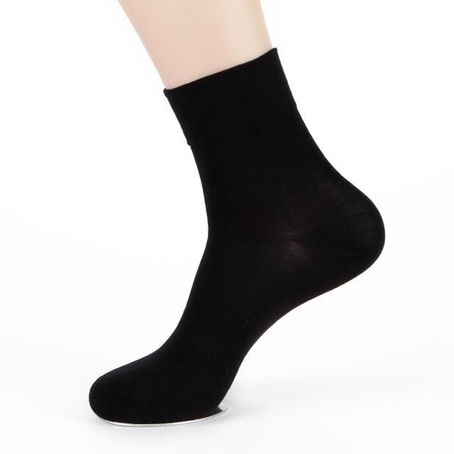 Wholesale For Sock Agency Trader Fashion men business work winter warm middle tube solid color cotton dress crew socks