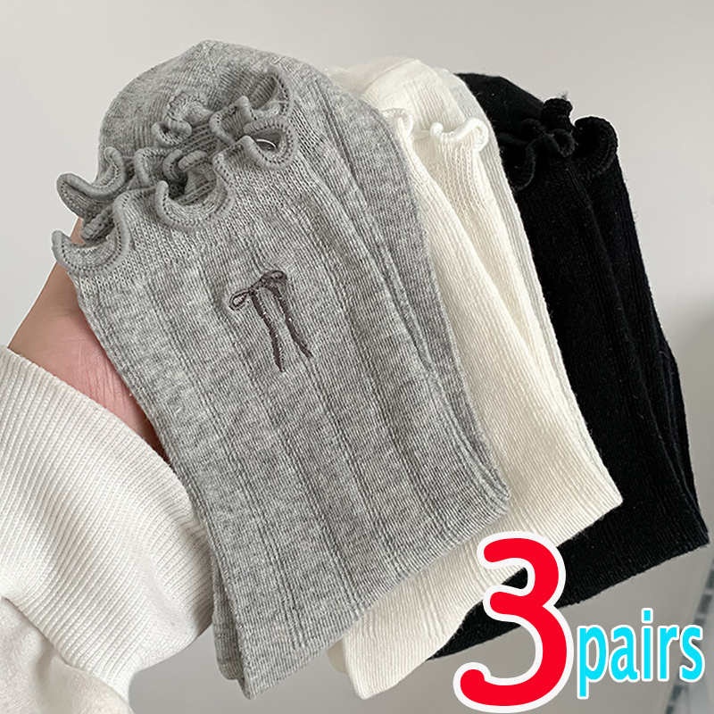 confidential Summer Sweet Lace Bow Long Socks for women Girls Hollow Sock Casual Crew Loose Sox Mid tube Thin Stockings 