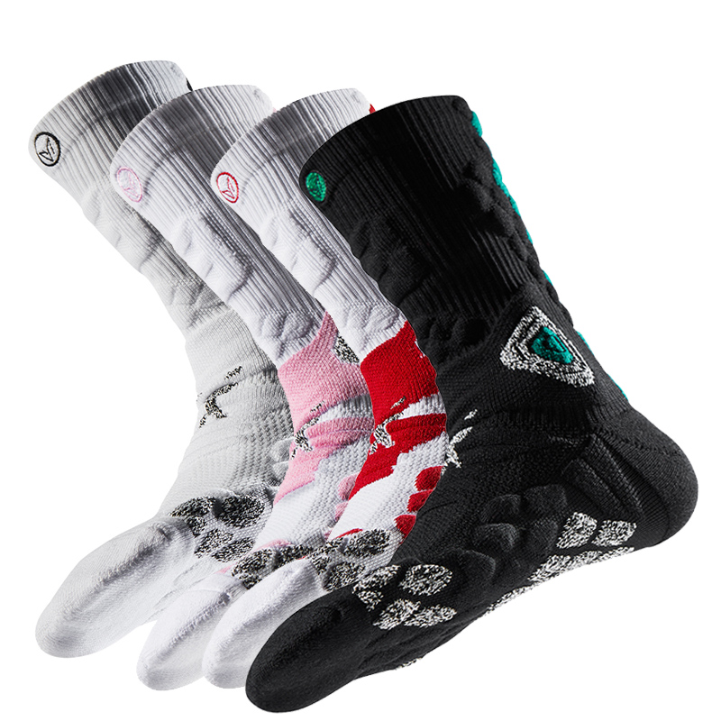  Professional Anti Slip Thickened Towel Bottom Basketball Socks Crew Length Compression Sports Footwear for Optimal 