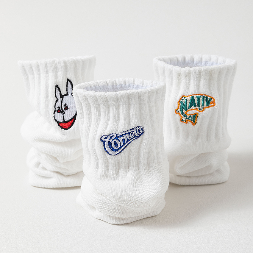 customized packaging Socks women Embroidered Ankle Socks Cartoon Cotton Sports Sock Crew Socks Korean Fashion 