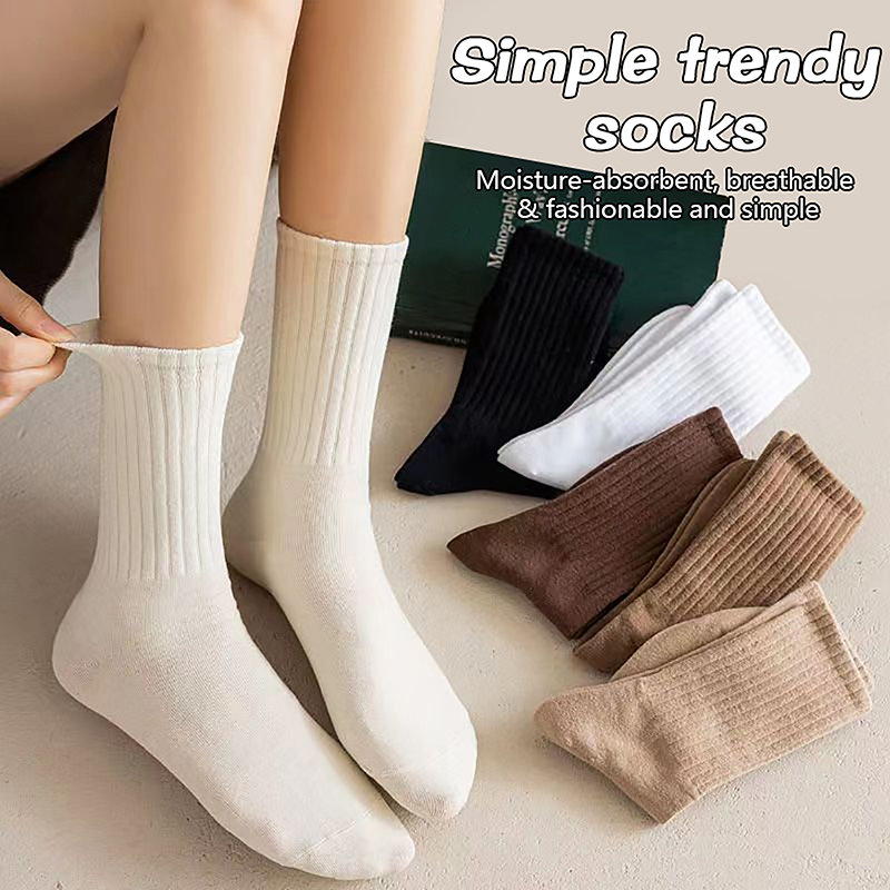 Custom Dimensions Outdoor Sports Socks Pile Up Socks Solid Color women Socks Fashion Khaki Brown White Cotton Socks For Girls 