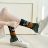 distributor Solid Color Medium Tube Socks for women s Fresh Smiling Face Pattern Simple Style Comfortable Breathable Girl 