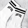 high-volume orders women s Crew Socks White Socks "New York" Lettering and Stripes Comfortable Breathable Moisture 