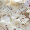 tailored services Of Spring And Autumn Socks Set women s Medium Tube Socks Casual And Cute Smiling Pure Cotton 