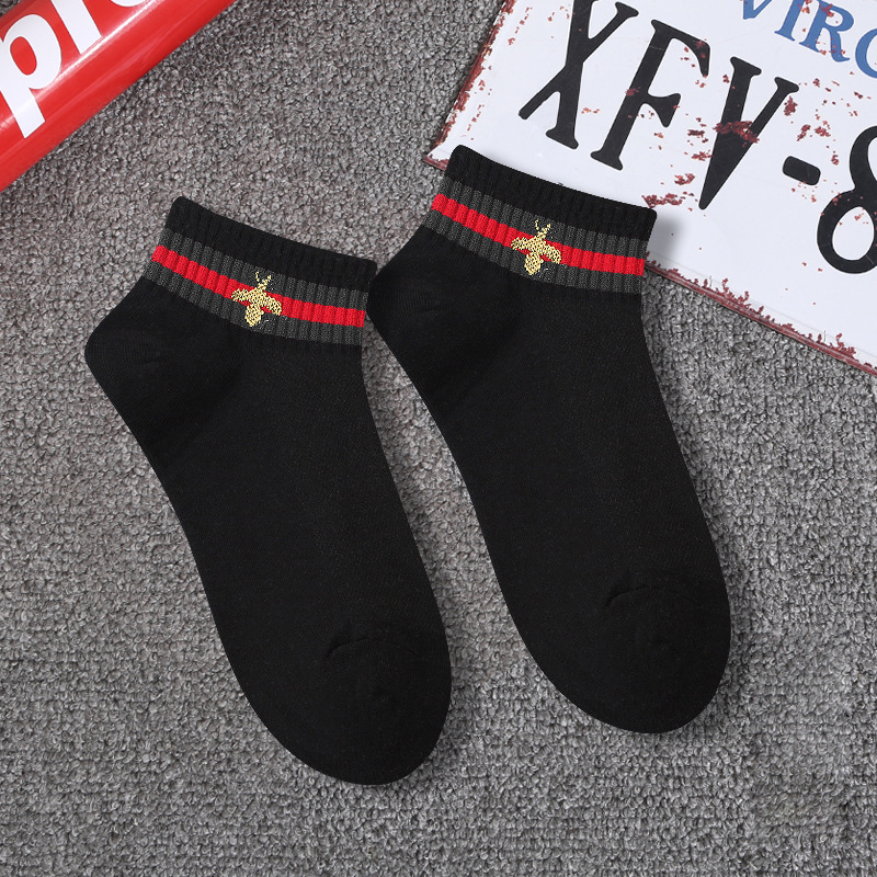 Bestseller Striped Cotton women S Socks Mesh Breathable Striped Bee Mesh Short Socks Couple Of The Same Shallow Mouth Boat 