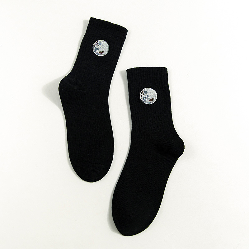 individual purchase Harajuku Short Socks for women Girls Ladies Cartoon Planet White Black Gray Green Pink Leisure Gift 