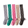 Customize by Sample Female Fashion Calf Socks Anchored Style Middle Tube Stockings Velvet Knee High Stirrup Socks Short 