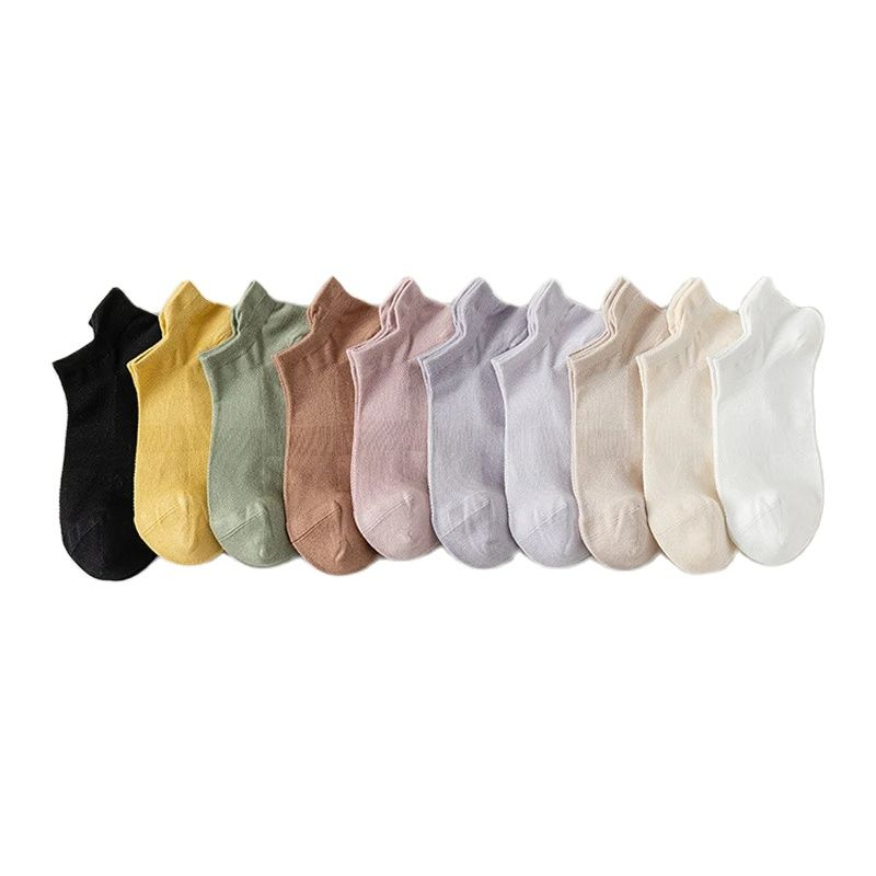 Bulk Purchase Summer High Quality Cool s Bamboo Fiber Socks Thin Short Sock Harajuku Solid Color women Invisible Sock New 