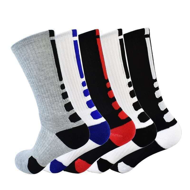  men‘s Fitness Running Bike Cycling Hiking White Black Sport Socks Outdoor Basketball Football Soccer Compression Sock 