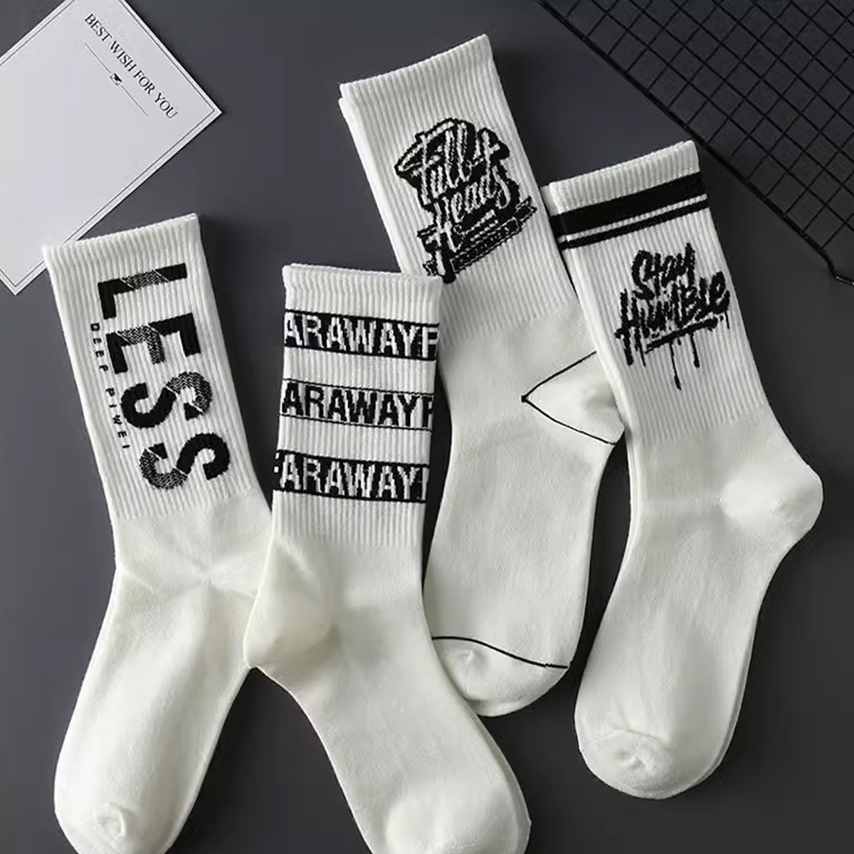 Label Design Socks Men's Short Socks Sweat Absorbent and Odorous Basketball Socks Running Sports Socks Breathable Mesh Men's 