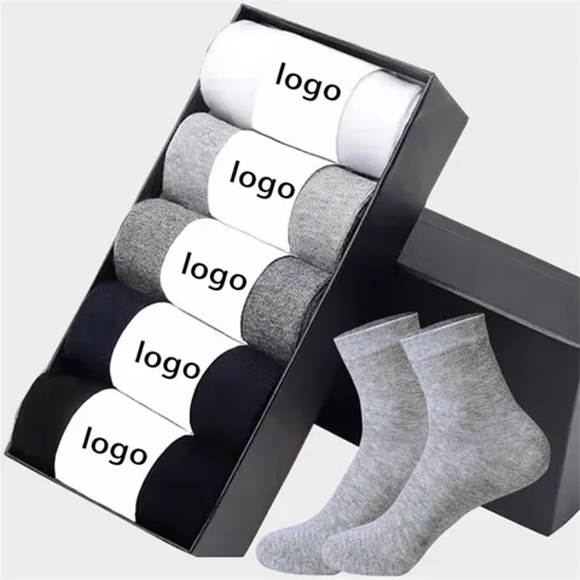 Fast Delivery OEM Custom Logo Cotton High Quality Design Crew Brand Packaging Dress Men Socks