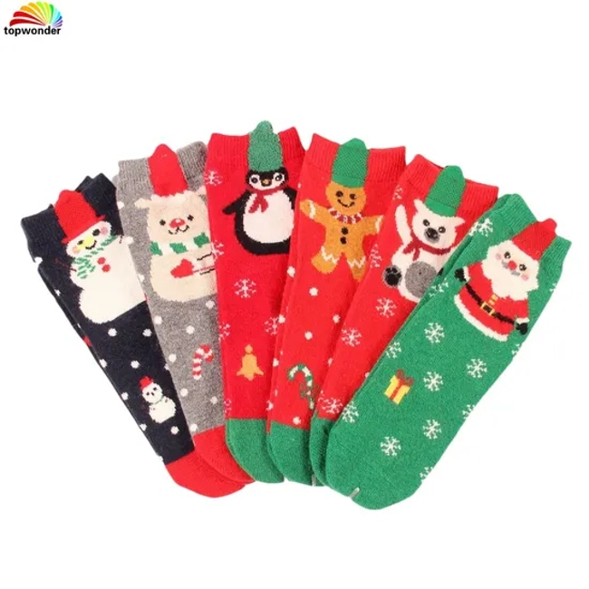 Customize All Sorts of Thick Warm Terry Winter Thermal Wool Sock Cozy X-Man Christmas Sock in Many Designs, Colors and Sizes