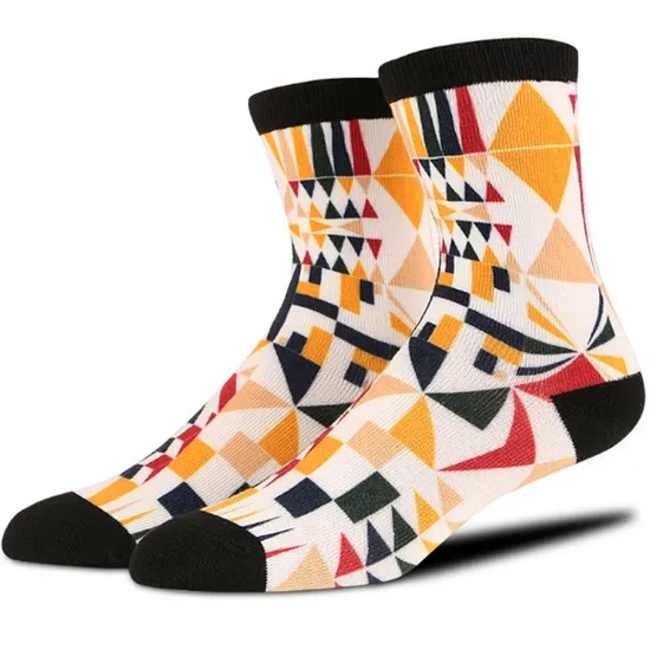 Vibrant Custom Printed Crew Socks for Men’ S Fashion