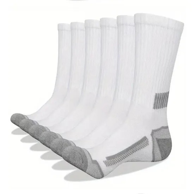 Men′s Moisture Control Crew Socks, Available in M-XXL (6 Pairs)
