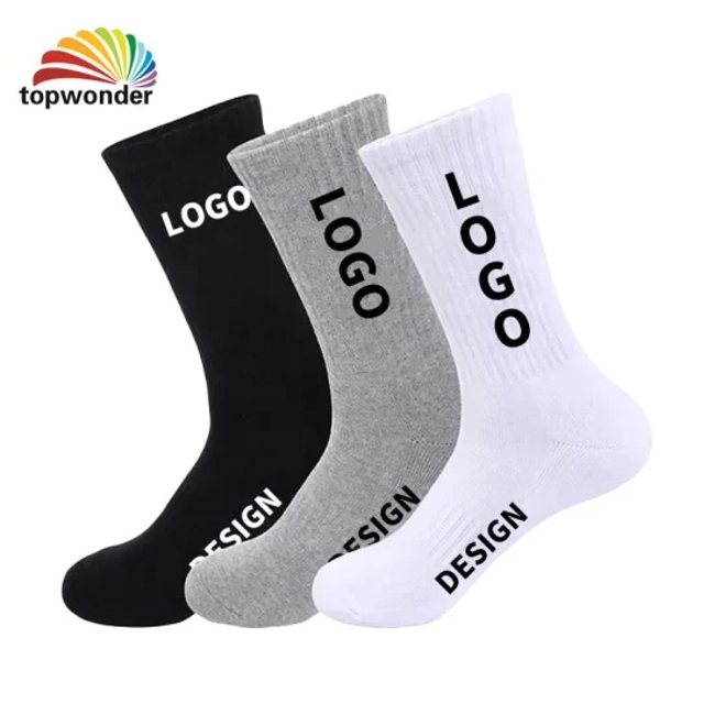 Customize and Wholesale Sports Striped Logo Sock with Various Logos in Many Colors and Sizes