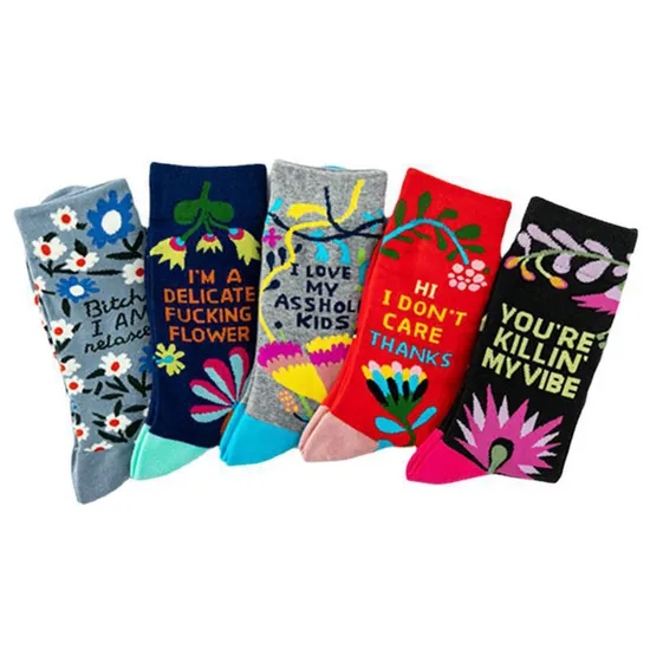 Custom Socks Men Women Unisex Designer Fashion Funny Cotton Happy Crew Dress Tube Socks Manufacturer