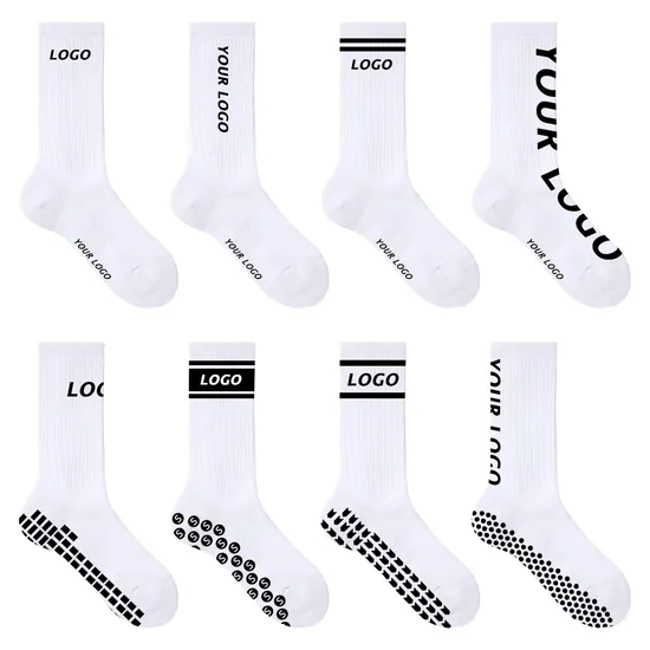 Custom Classic Men Sport Grip Socks Thin Knitted Technique Crew Football Socks
