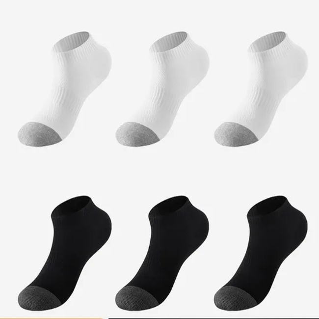 Custom Logo Quarter Length Sports Socks for Men Athletic Knitted Crew Socks Cushioned Running-Arch Support Sock