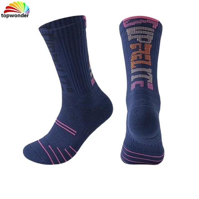 Customize and Wholesale All Sorts of Sport Crew Sock Basketball Sock Football Sock Running Sock Cycling Sock with Terry Cushion Bottom at Low Prices