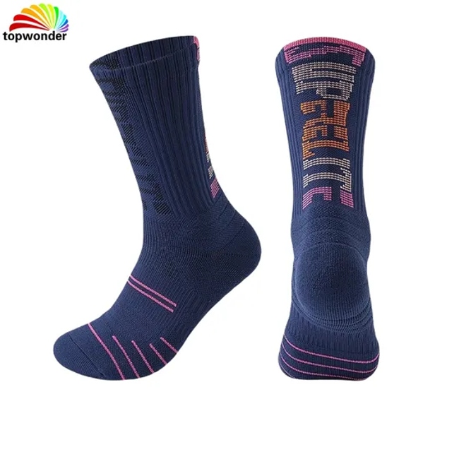 Customize and Wholesale All Sorts of Sport Crew Sock Basketball Sock Football Sock Running Sock Cycling Sock with Terry Cushion Bottom at Low Prices
