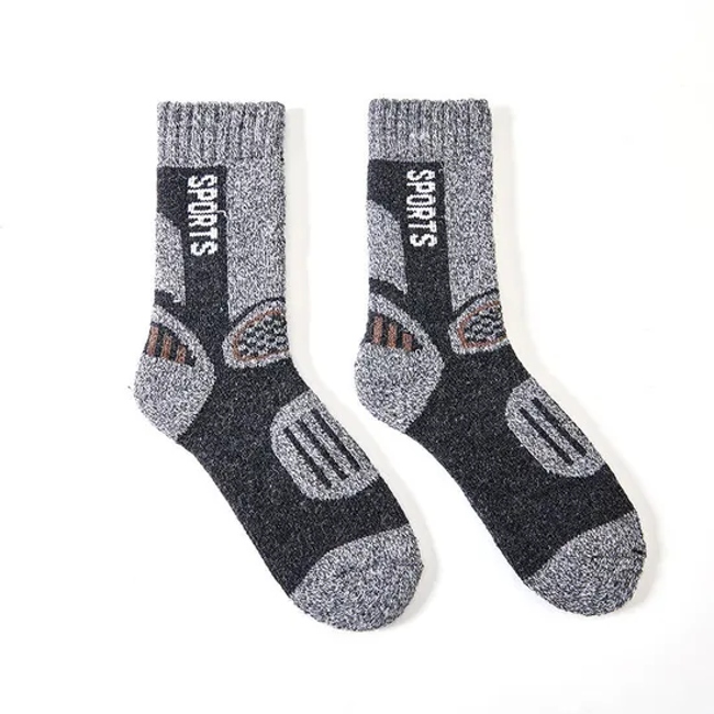 Winter Men Knee Long Thick Merino Alpaca Solid White Hiking Premium Sports Crew Socks Heavy Duty Training Work Boot