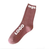 Men Women Cotton High Quality Crew Socks Plain Color Custom Logo Winter Crew Socks