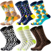 Factory Custom Novelty Bamboo Funny Socks Leisure Crew Tube Cotton Happy Colorful Socks for Men