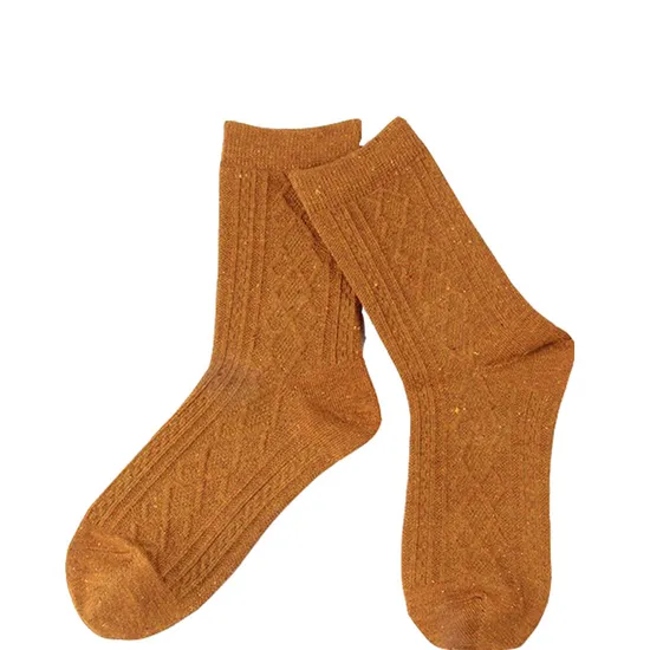 Unisex Custom Women Men Wholesale Cotton Twisted Flower Crew Socks