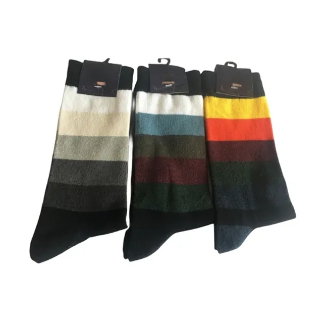Antibacterial Soft Breathable High Elastic Cotton Colorful Stripe Men Ankle Crew Socks