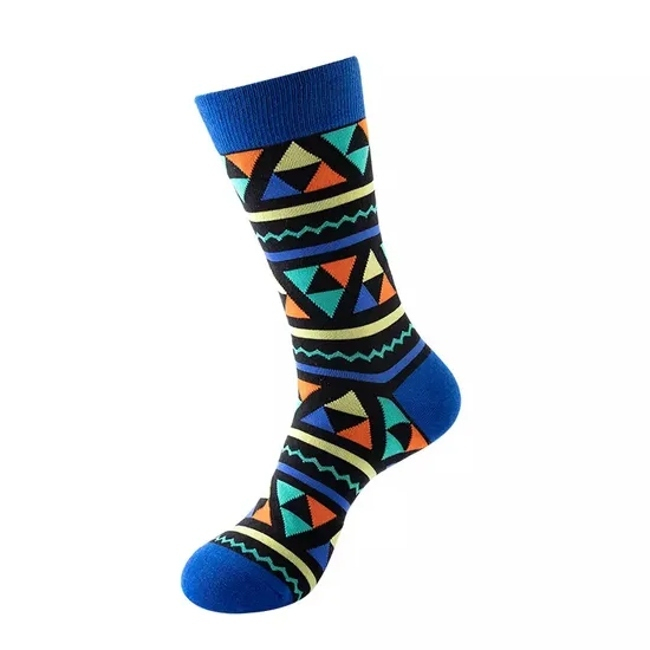 Fancy Colorful Geometric Graphic Socks Unisex Funny Cotton Crew Socks for Men