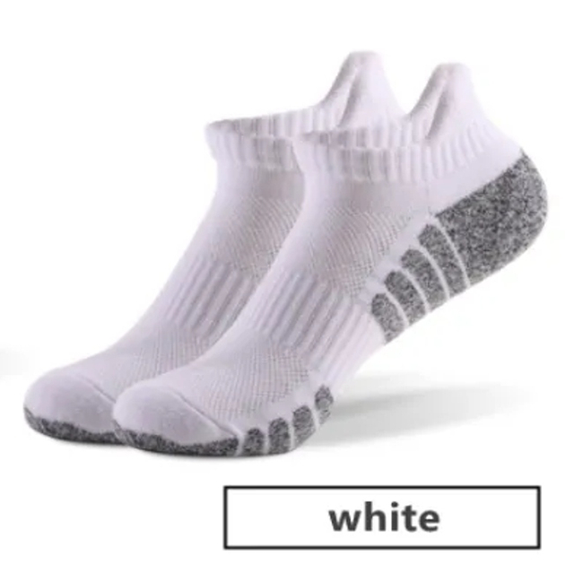 Wholesale Compression Cotton Men Women White Black Grey Custom Stockings Crew Adult Thick Cushion Terry Sports Running Ankle Socks