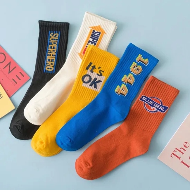 Custom Men Women Hip Hop Tube Novelty Crew Socks with Logo