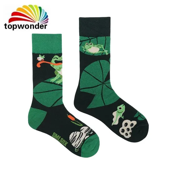 Wholesale and Customize All Cartoon Sock Fashion Cotton Sock Knee High Sock for Men Women and Kids