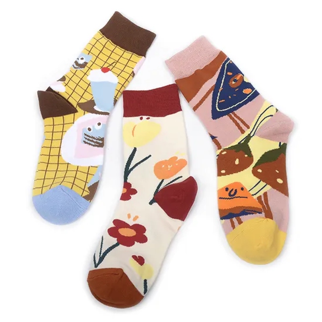 Sungnan Men Dress Cool Colorful Fancy Novelty Funny Combed Cotton Crew Socks