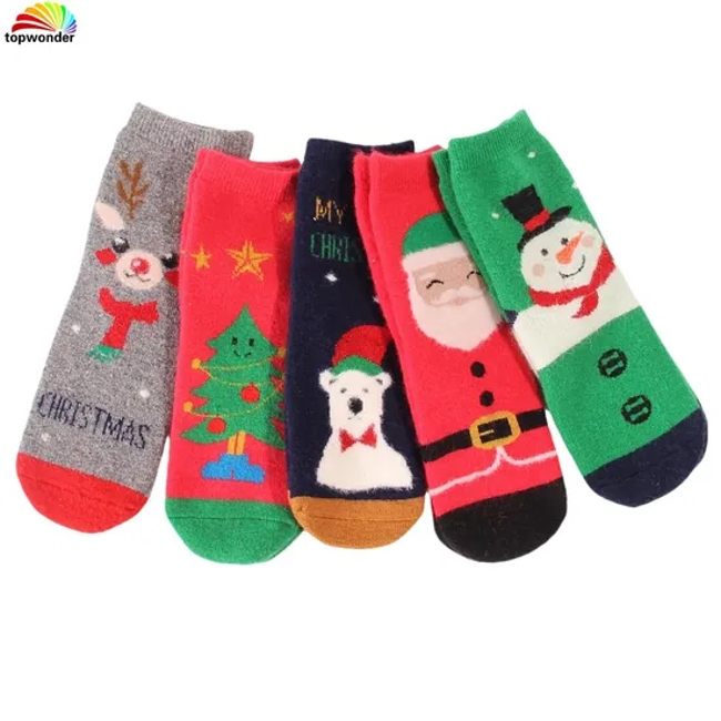 Customize and Wholesale All Sorts of Fashion Thick Thermal Winter Wool Christmas Sock in Many Designs at Low Prices