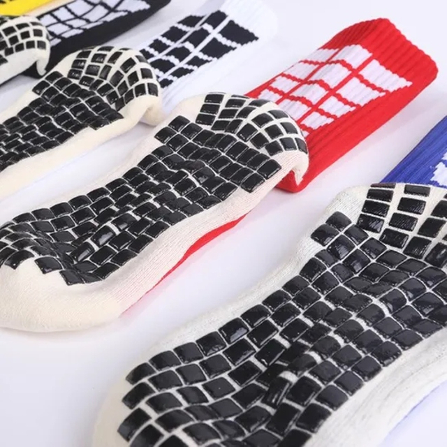 High Quality Designer OEM Men Sports Sock-Stocking Crew White Grippy Soccer Custom Logo Anti Slip Grip Football Socks