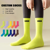 Professional Factory Logo Design Crew Athletic Embroidery Jacquard Gym Brand Packaging Cushion Cotton Girl Sports Custom Women Men Unisex Socks