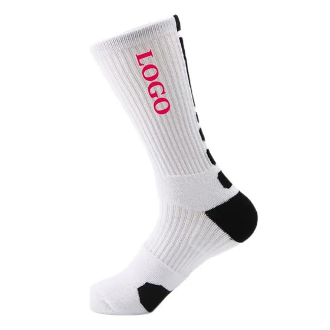 Hot Sale Fashion Custom Logo Athletic Basketball Socks Good Quality Crew Socks for Adult and Young Men for Sports