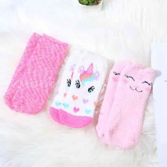 Sale Cute Cartoon Soft Fuzzy Microfiber Baby Socks