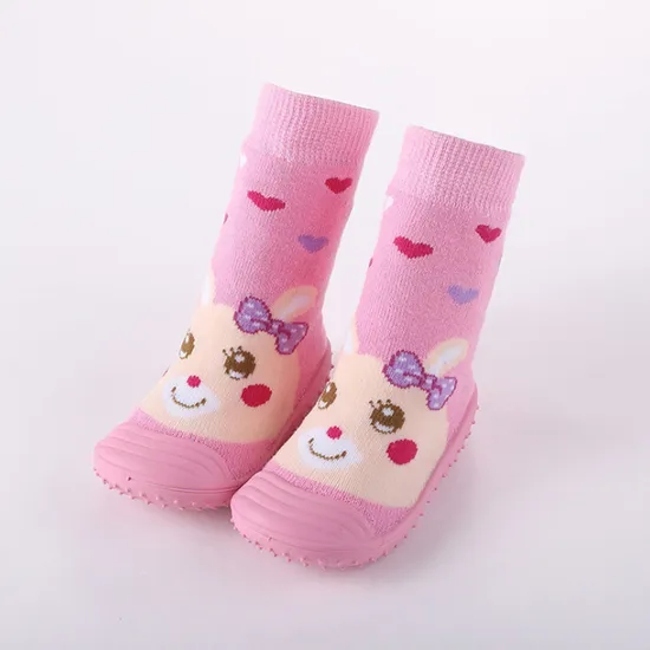 New Arrival Wholesale Custom Cute Baby Anti Slip Soft Rubber Shoe Socks