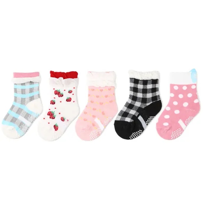 Custom Wholesale Unisex Children Baby Kids Cotton Non Slip Short Socks