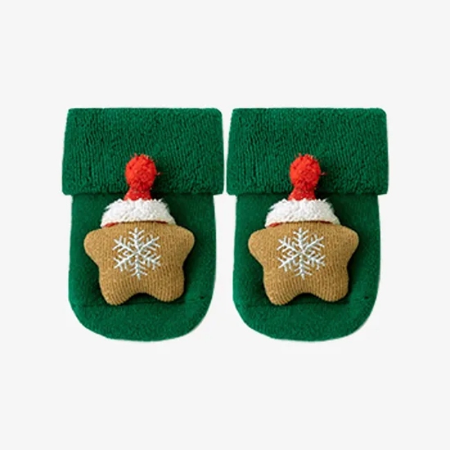 OEM Calcetines Navidenos Cartoon Christmas Cotton Baby Socks Months Anti Slip